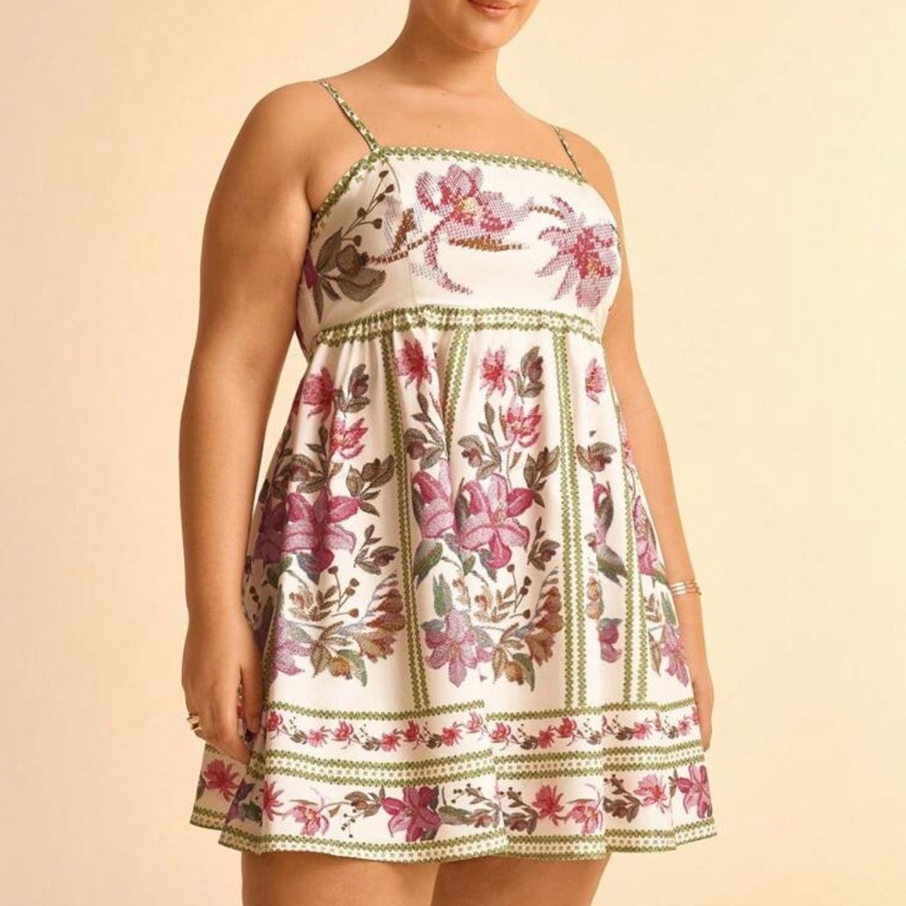 SHEIN Backless Floral Dress in Pink and Green - Picture 3 of 4